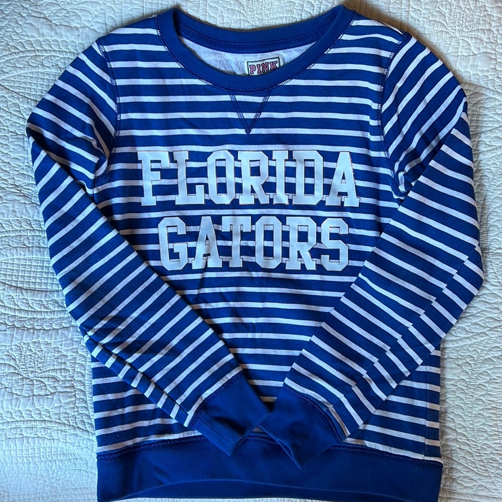 Victoria’s Secret Pink Striped Spirit Sweater for University of Florida Gators